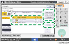 Ilustración de la pantalla del panel de mandos