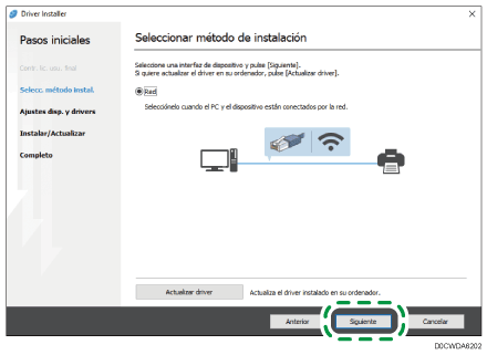 Ilustración del instalador del driver
