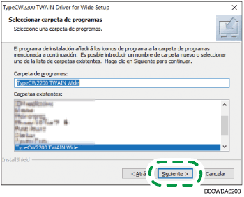 Ilustración de la pantalla del driver