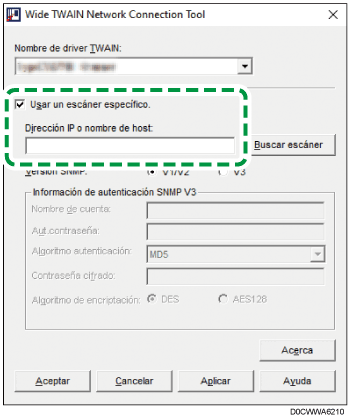 Ilustración de la pantalla del driver