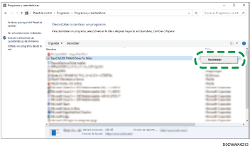 Ilustración de la pantalla del driver