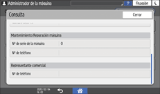 Ilustración de la pantalla del panel de mandos