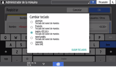 Ilustración de la pantalla del panel de mandos