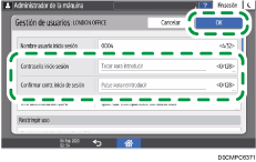 Ilustración de la pantalla del panel de mandos