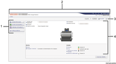 Ilustración de llamada numerada de ilustración de pantalla del navegador web