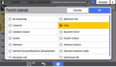 Ilustración de la pantalla del panel de mandos