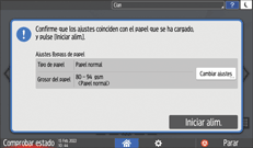 Ilustración de la pantalla del panel de mandos