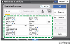 Ilustración de la pantalla del panel de mandos
