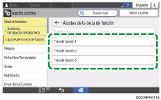 Ilustración de la pantalla del panel de mandos