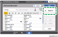 Ilustración de la pantalla del panel de mandos