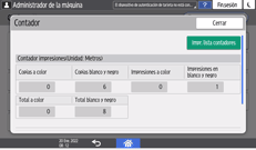 Ilustración de la pantalla del panel de mandos