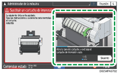 Ilustración de la pantalla del panel de mandos