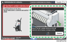 Ilustración de la pantalla del panel de mandos