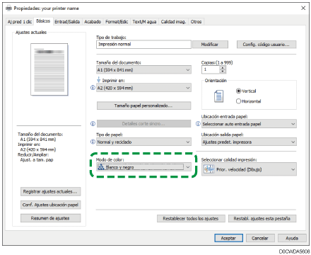 Ilustración de la pantalla del driver