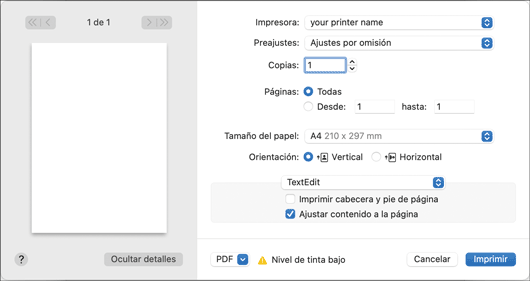 Ilustración de la pantalla del driver