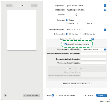 Ilustración de la pantalla del driver
