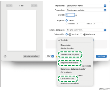 Ilustración de la pantalla del driver