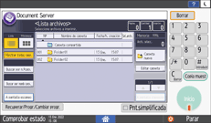 Ilustración de la pantalla del panel de mandos