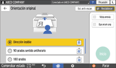 Ilustración de la pantalla del panel de mandos