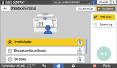 Ilustración de la pantalla del panel de mandos