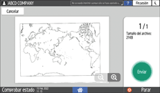 Ilustración de la pantalla del panel de mandos