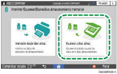 Ilustración de la pantalla del panel de mandos