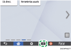 Ilustración de la pantalla del panel de mandos