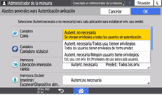 Ilustración de la pantalla del panel de mandos