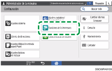 Ilustración de la pantalla del panel de mandos