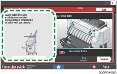 Ilustración de la pantalla del panel de mandos