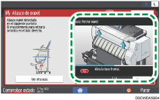Ilustración de la pantalla del panel de mandos
