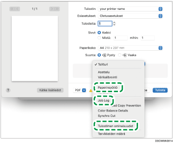 Kuva ohjaimen näytöstä