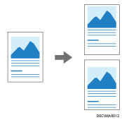 Illustration du réglage de la position d'impression