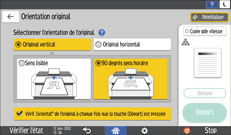 Illustration de l'écran du panneau de commande