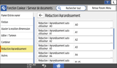 Illustration de l'écran du panneau de commande