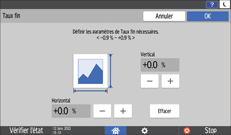 Illustration de l'écran du panneau de commande