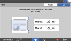 Illustration de l'écran du panneau de commande