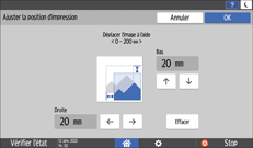 Illustration de l'écran du panneau de commande