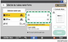Illustration de l'écran du panneau de commande