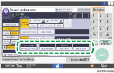 Illustration de l'écran du panneau de commande