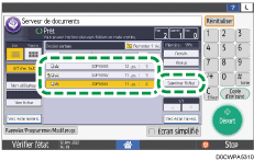 Illustration de l'écran du panneau de commande