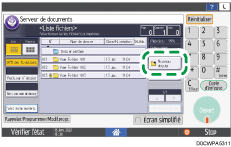Illustration de l'écran du panneau de commande