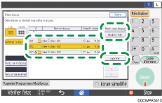 Illustration de l'écran du panneau de commande