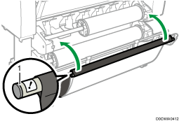 Illustration de l'emplacement d'entrée papier avec légende numérotée