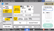 Illustration de l'écran du panneau de commande