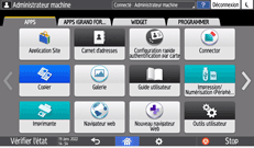 Illustration de l'écran du panneau de commande