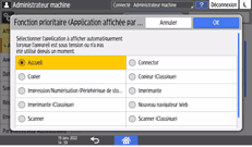 Illustration de l'écran du panneau de commande