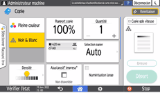 Illustration de l'écran du panneau de commande