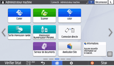 Illustration de l'écran du panneau de commande