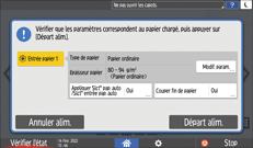 Illustration de l'écran du panneau de commande